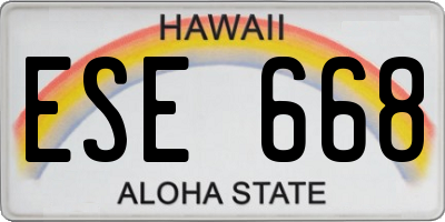 HI license plate ESE668