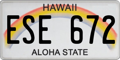 HI license plate ESE672