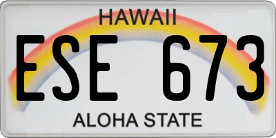 HI license plate ESE673
