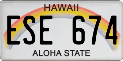 HI license plate ESE674
