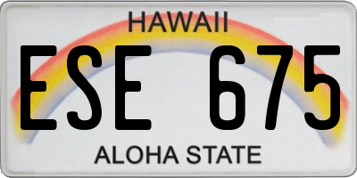 HI license plate ESE675