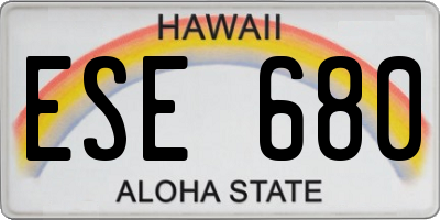 HI license plate ESE680
