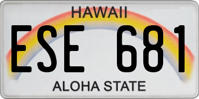 HI license plate ESE681