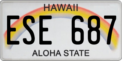 HI license plate ESE687