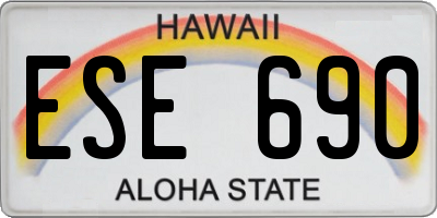 HI license plate ESE690