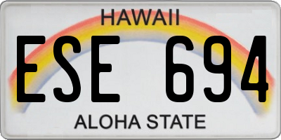 HI license plate ESE694