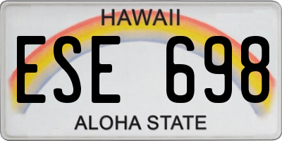 HI license plate ESE698