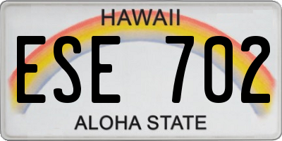 HI license plate ESE702
