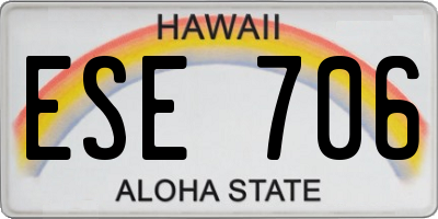 HI license plate ESE706