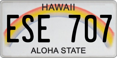 HI license plate ESE707