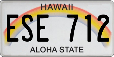 HI license plate ESE712