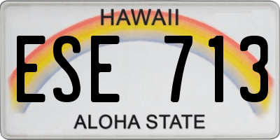 HI license plate ESE713