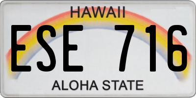 HI license plate ESE716