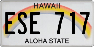 HI license plate ESE717
