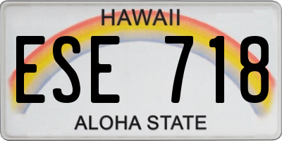 HI license plate ESE718