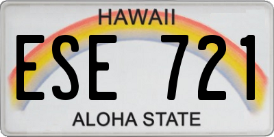HI license plate ESE721