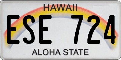 HI license plate ESE724