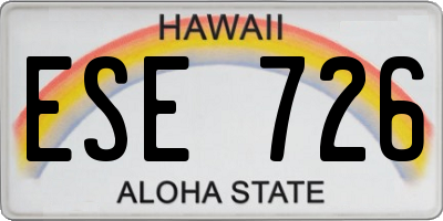 HI license plate ESE726