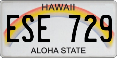 HI license plate ESE729