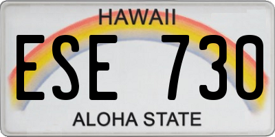 HI license plate ESE730