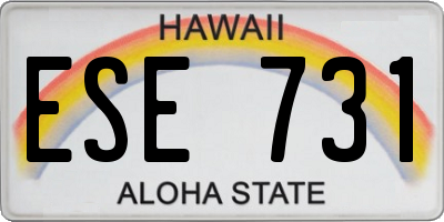 HI license plate ESE731