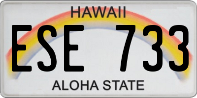 HI license plate ESE733