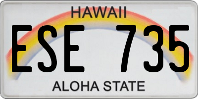HI license plate ESE735