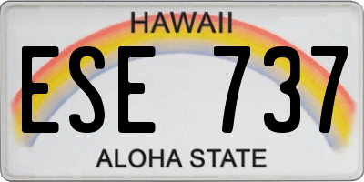 HI license plate ESE737