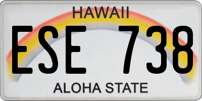 HI license plate ESE738