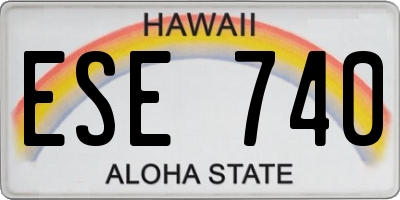 HI license plate ESE740
