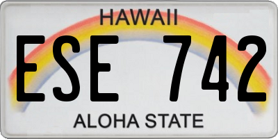 HI license plate ESE742
