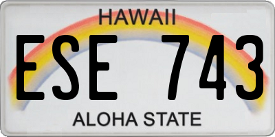 HI license plate ESE743