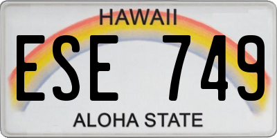 HI license plate ESE749
