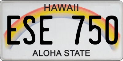 HI license plate ESE750