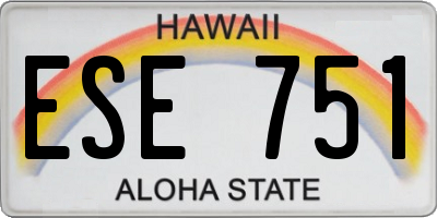 HI license plate ESE751