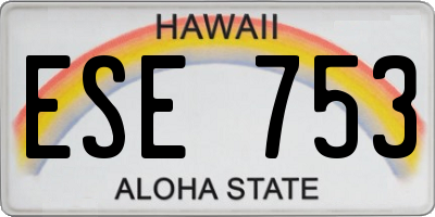 HI license plate ESE753