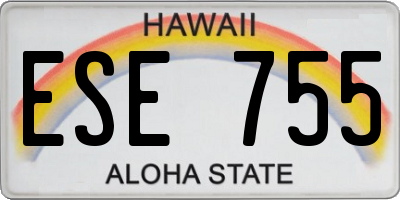 HI license plate ESE755