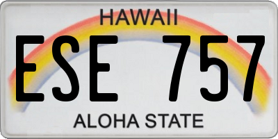 HI license plate ESE757