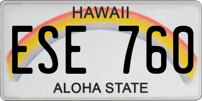 HI license plate ESE760