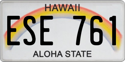 HI license plate ESE761