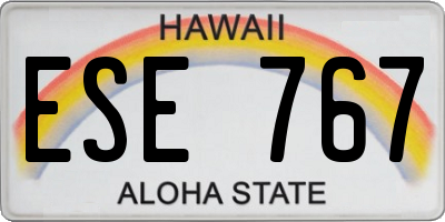 HI license plate ESE767