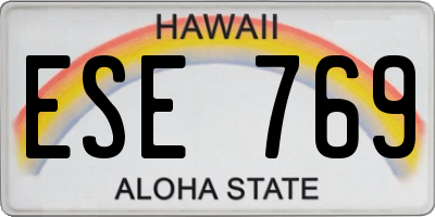 HI license plate ESE769