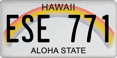 HI license plate ESE771