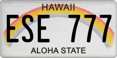 HI license plate ESE777