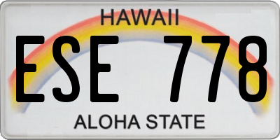 HI license plate ESE778