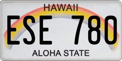 HI license plate ESE780