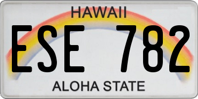 HI license plate ESE782