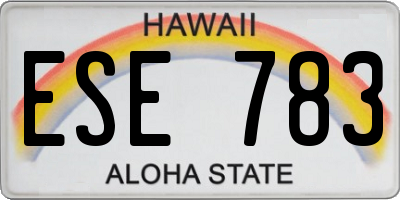 HI license plate ESE783