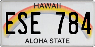 HI license plate ESE784