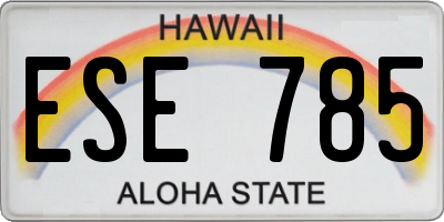HI license plate ESE785